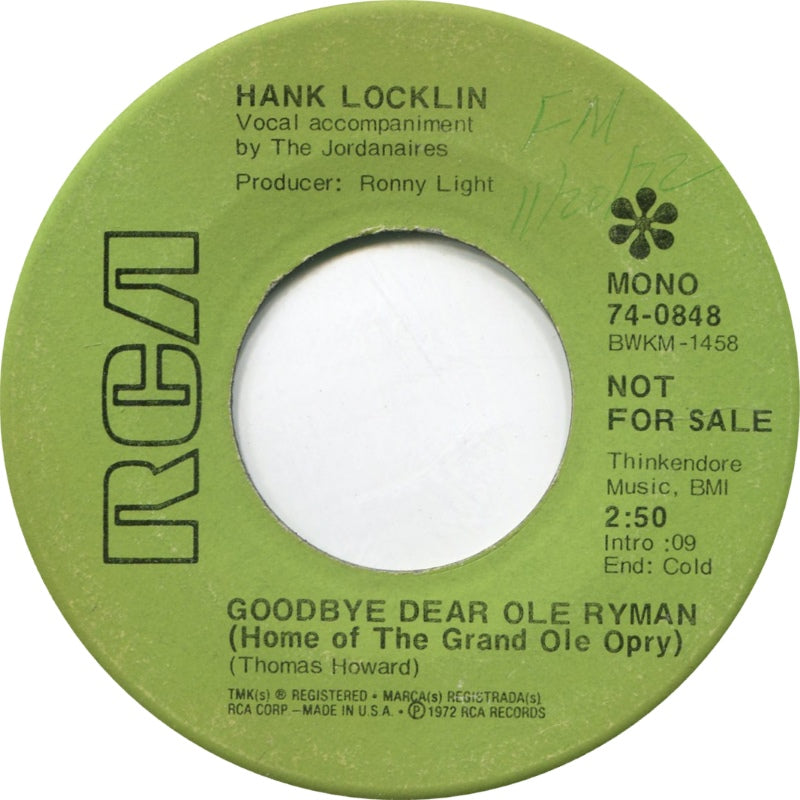 Hank Locklin - Just Call Me Darling Vinyl Singles Vinyl Zeer Goed / Hoesje Generic "VINYLSINGLES.NL"