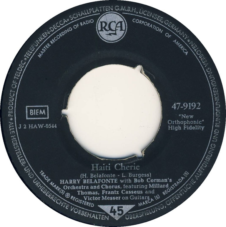 Harry Belafonte - Haiti Cherie Vinyl Singles