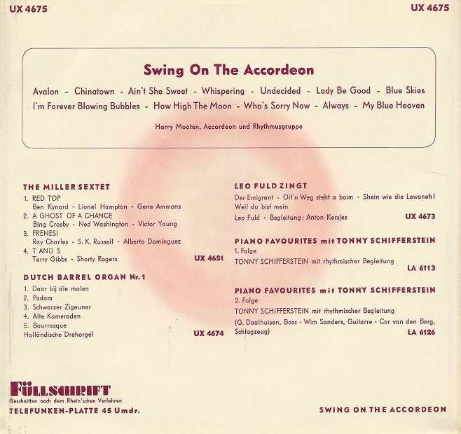 Harry Mooten - 	Swing On The Accordeon 1 Vinyl Singles Gebruikssporen!