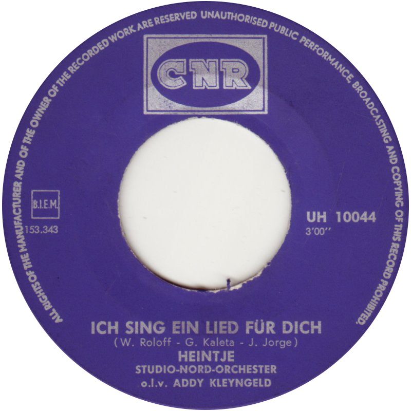Heintje - Ich Sing' Ein Lied Für Dich Vinyl Singles Vinyl Goed / Hoes Generic