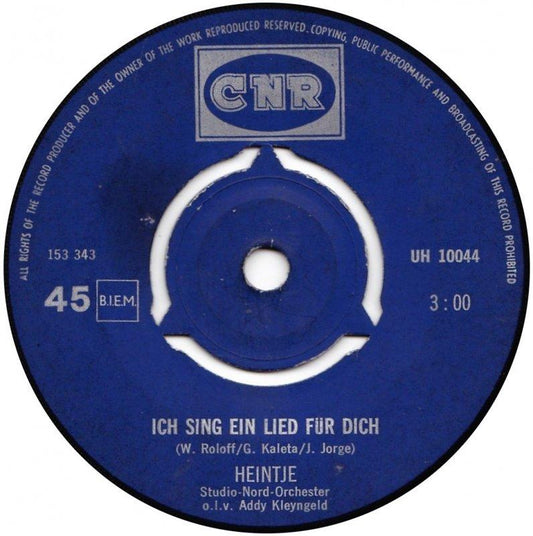 Heintje - Ich Sing' Ein Lied Fur Dich 31616 32740 Vinyl Singles Hoes: Generic