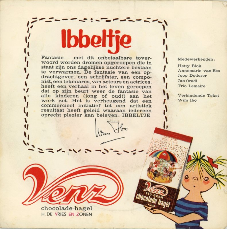 Annie M.G. Schmidt, Cor Lemaire, Wim Ibo - Ibbeltje Vinyl Singles Vinyl Very Good (VG) <br> Hoes Good Plus (G+)
