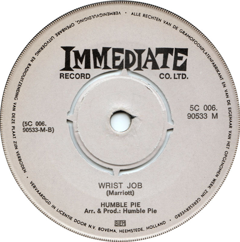 Humble Pie - Natural Born Bugie Vinyl Singles Vinyl (VG) <br> Hoes (G+)