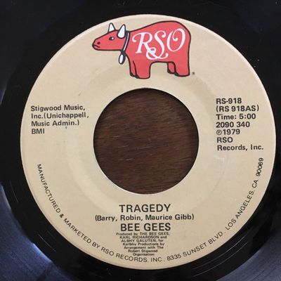Bee Gees - Tragedy Vinyl Singles Vinyl (VG) <br> Hoes (G+)