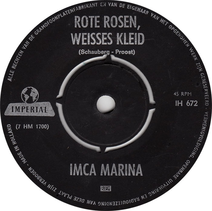 Imca Marina - Rote Rosen, Weisses Kleid 16330 Vinyl Singles Hoes: Generic