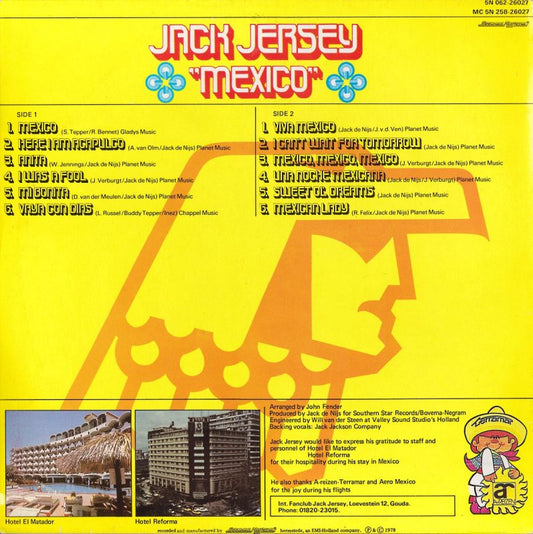 Jack Jersey - Mexico (LP) Vinyl Zeer Goed / Hoes Goed "VINYLSINGLES.NL"