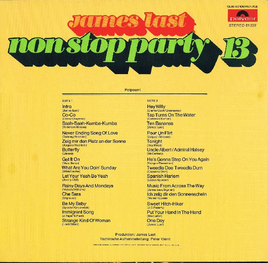 James Last - Non Stop Party 13 (LP) Vinyl LP Vinyl Zeer Goed / Hoesje Goed "VINYLSINGLES.NL"
