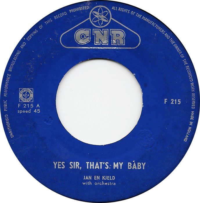 Jan & Kjeld - Yes Sir, That's My Baby Vinyl Singles Vinyl Very Good (VG) <br> Hoes Generic