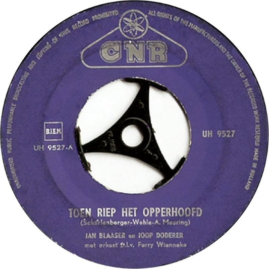 Jan Blaaser En Joop Doderer - Toen Riep Het Opperhoofd Vinyl Singles Vinyl Very Good (VG) <br> Hoes Good Plus (G+)