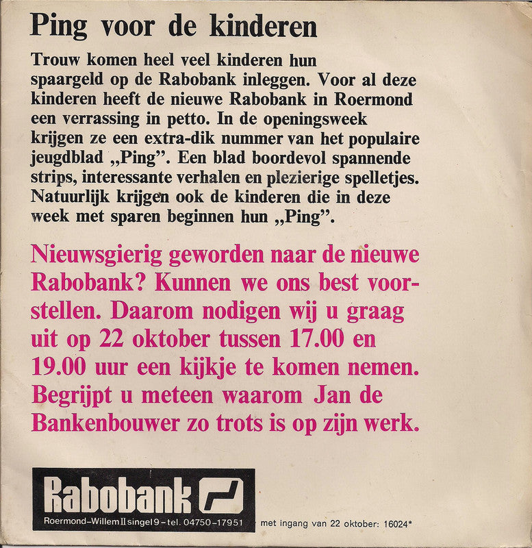 Jan De Bankenbouwer - Jan De Bankenbouwer Vinyl Singles