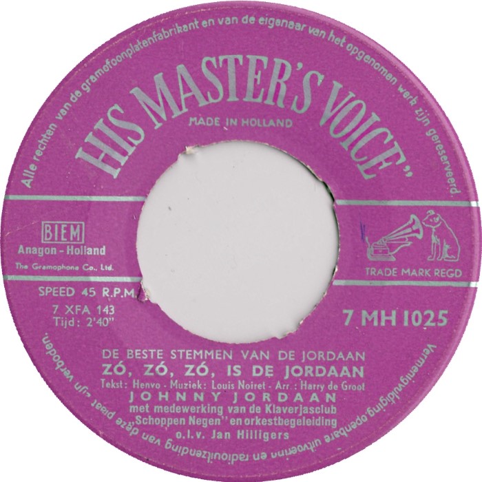 Johnny Jordaan - Opoe, Ik Ben U Zo Dankbaar Vinyl Singles Vinyl Zeer Goed / Hoesje Generic "VINYLSINGLES.NL"