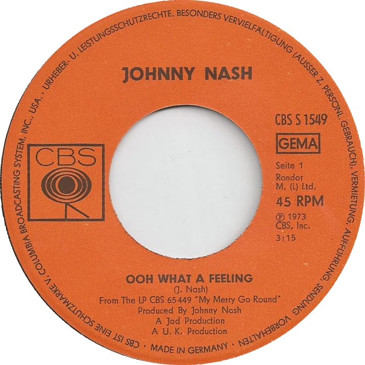 Johnny Nash - Ooh What A Feeling