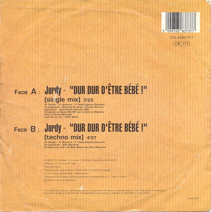 Jordy - Dur Dur D'être Bébé!