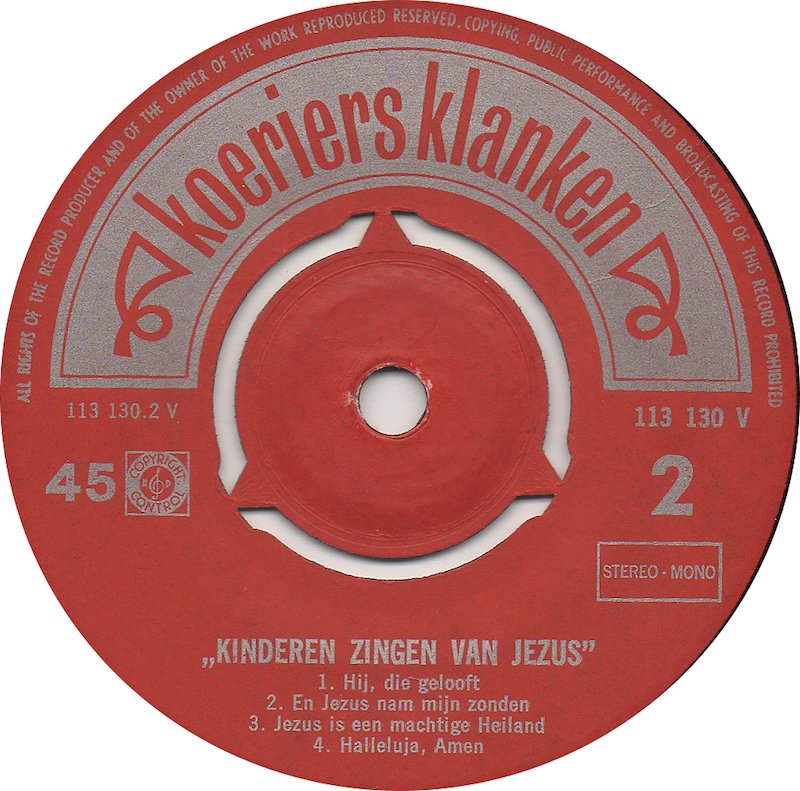 Jonge Koeriers - Kinderen Zingen van Jezus 37779 Vinyl Singles Goede Staat