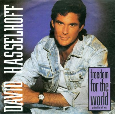 David Hasselhoff - Freedom For The World Vinyl Singles Vinyl Zeer Goed / Hoesje Goed "VINYLSINGLES.NL"
