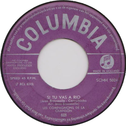 Les Compagnons De La Chanson - Sarah Sarah Vinyl Singles Vinyl Zeer Goed / Hoesje Generic "VINYLSINGLES.NL"