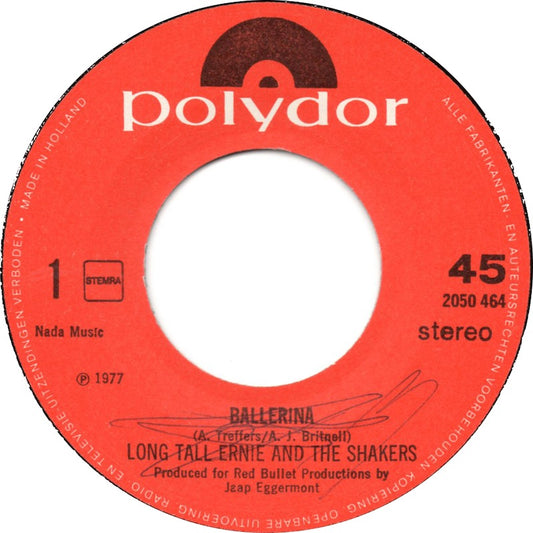 Long Tall Ernie And The Shakers - Ballerina Vinyl Singles Vinyl Very Good (VG) <br> Hoes Generic