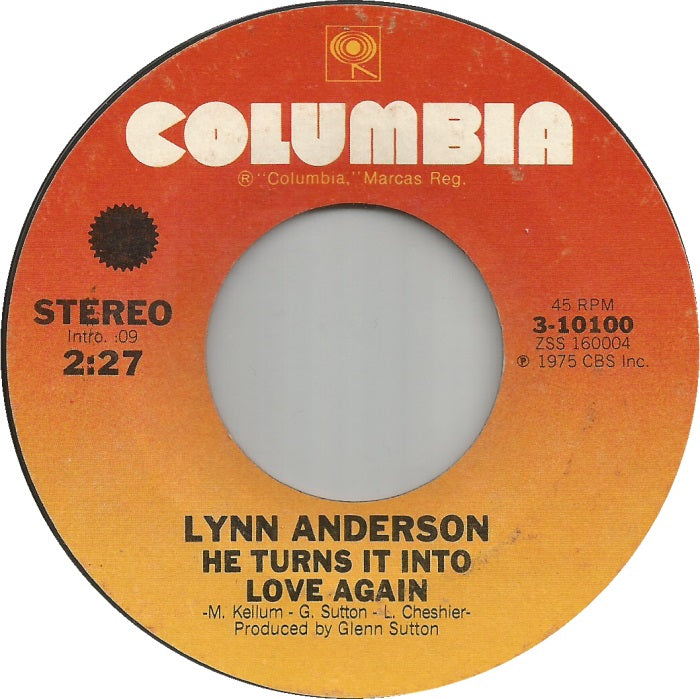 Lynn Anderson - He Turns It Into Love Again Vinyl Singles Vinyl Zeer Goed / Hoesje Generic "VINYLSINGLES.NL"