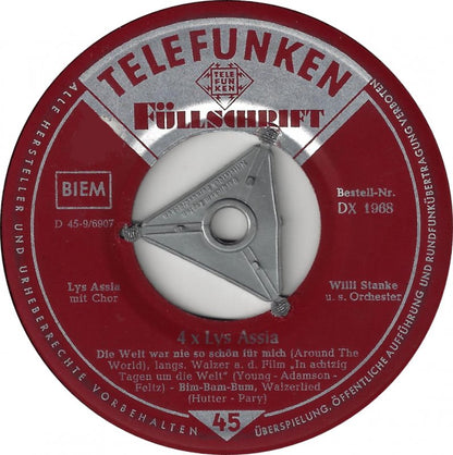 Lys Assia - * X Lys Assia Vinyl Singles Vinyl Very Good (VG) <br> Hoes Generic