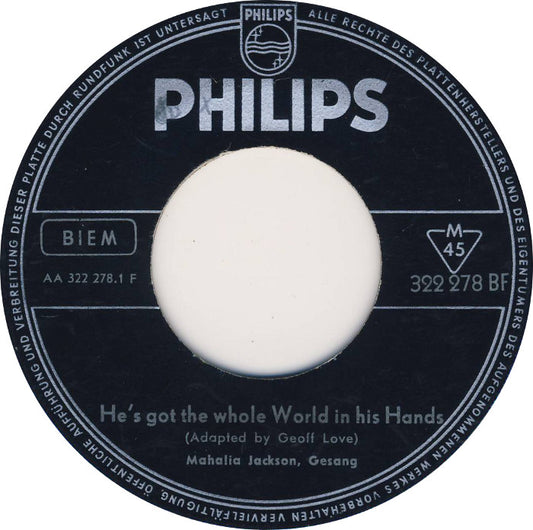 Mahalia Jackson - He's Got The Whole World In His Hands Vinyl Singles Vinyl Very Good (VG) <br> Hoes Generic
