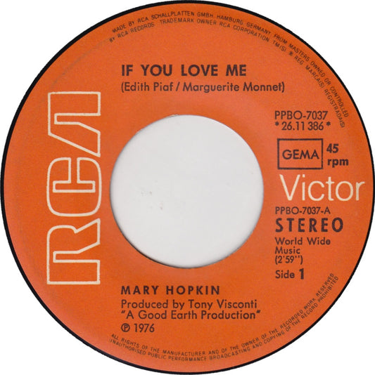 Mary Hopkin - If You Love Me