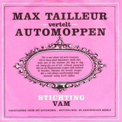 Max Tailleur - Max Tailleur Vertelt Automoppen 39881 Vinyl Singles Vinyl (VG) <br> Hoes (G+)