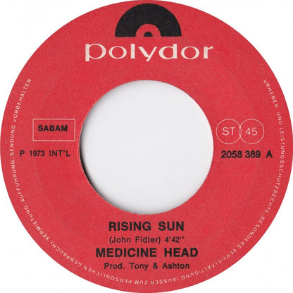 Medicine Head - Rising Sun Vinyl Singles Vinyl Very Good (VG) <br> Hoes Generic