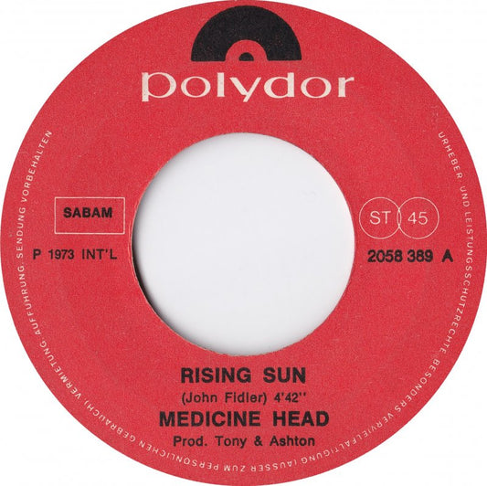 Medicine Head - Rising Sun Vinyl Singles Vinyl Very Good (VG) <br> Hoes Generic