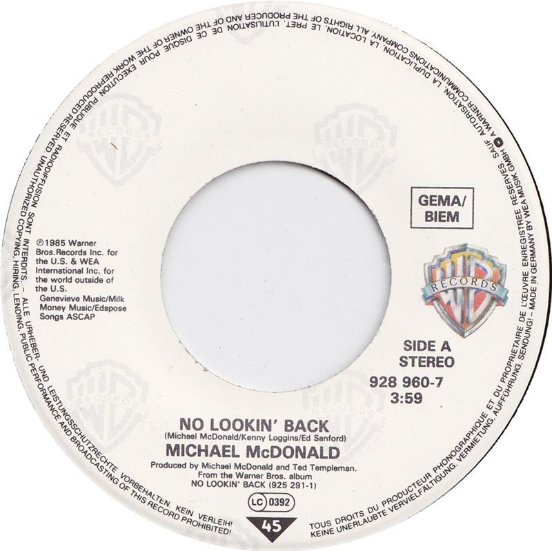 Michael McDonald - No Lookin' Back Vinyl Singles