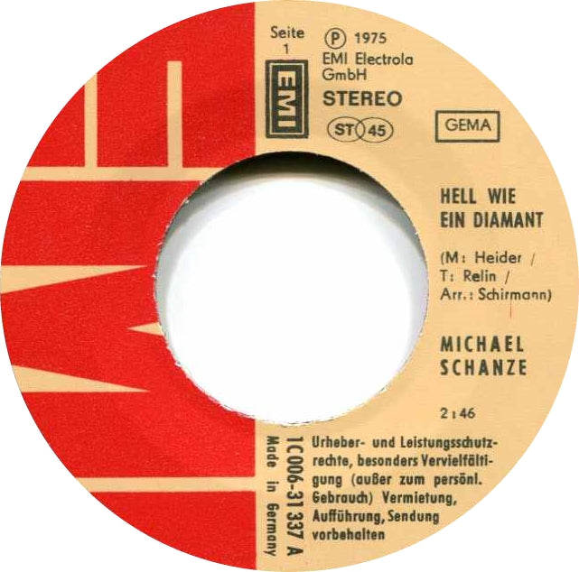 Michael Schanze - Hell Wie Ein Diamant Vinyl Singles