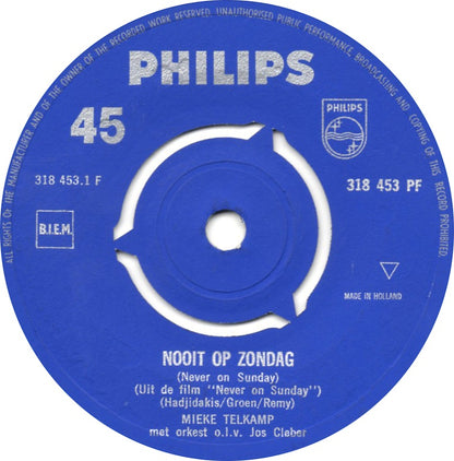Mieke Telkamp - Nooit Op Zondag 42283 Vinyl Singles Vinyl Very Good (VG) <br> Hoes Generic