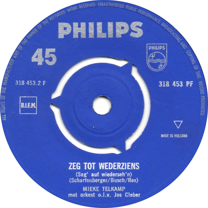 Mieke Telkamp - Nooit Op Zondag 42283 Vinyl Singles Vinyl Very Good (VG) <br> Hoes Generic