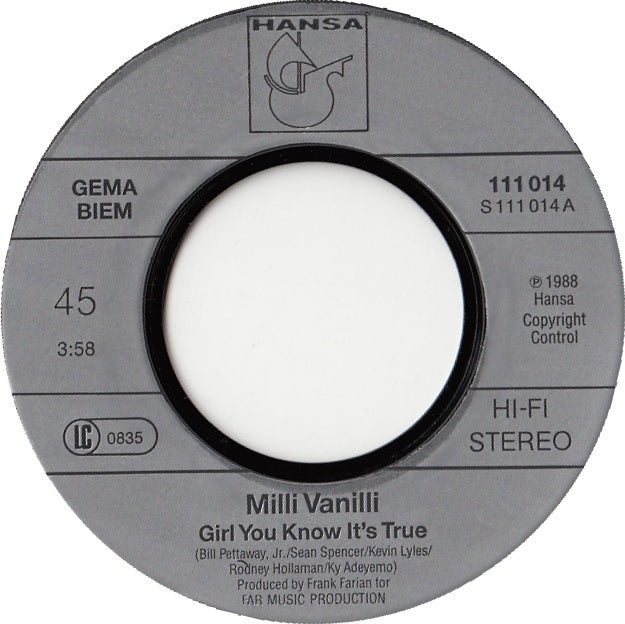 Milli Vanilli - Girl You Know It's True