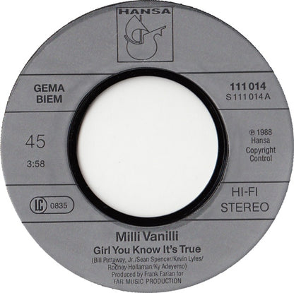 Milli Vanilli - Girl You Know It's True