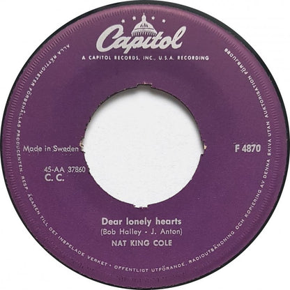 Nat King Cole - Dear Lonely Hearts Vinyl Singles Vinyl Goed / Hoes Generic