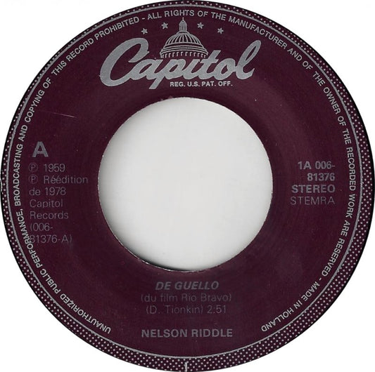 Nelson Riddle - De Guello Vinyl Singles Vinyl Goed / Hoes Generic
