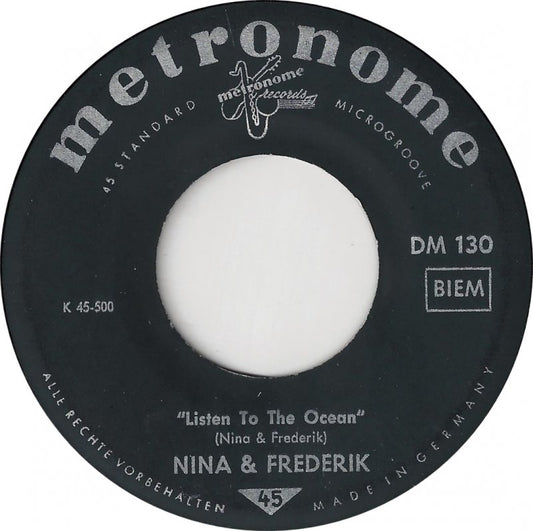 Nina & Frederik - Listen To The Ocean Vinyl Singles Vinyl Zeer Goed / Hoesje Generic "VINYLSINGLES.NL"