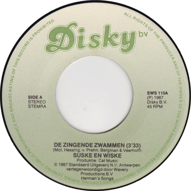Suske en Wiske - De Zingende Zwammen Vinyl Singles