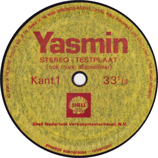 No Artist - Yasmin Stereo Testplaat (Flexi-disc) 36853 Vinyl Singles Goede Staat