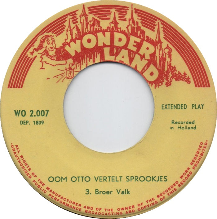 Oom Otto - Oom Otto Vertelt Sprookjes - Wahoe 36720 Vinyl Singles Goede Staat