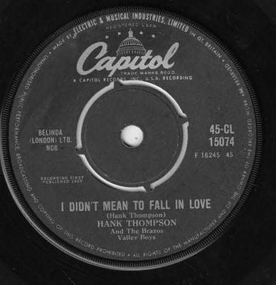 Hank Thompson - I Guess I'm Getting Over You Vinyl Singles Vinyl (VG) <br> Hoes Generic