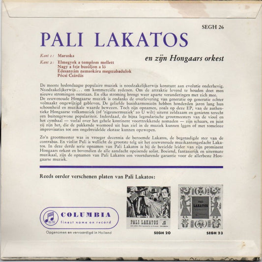 Pali Lakatos En Zijn Hongaars Orkest - Pali Lakatos En Zijn Hongaars Orkest