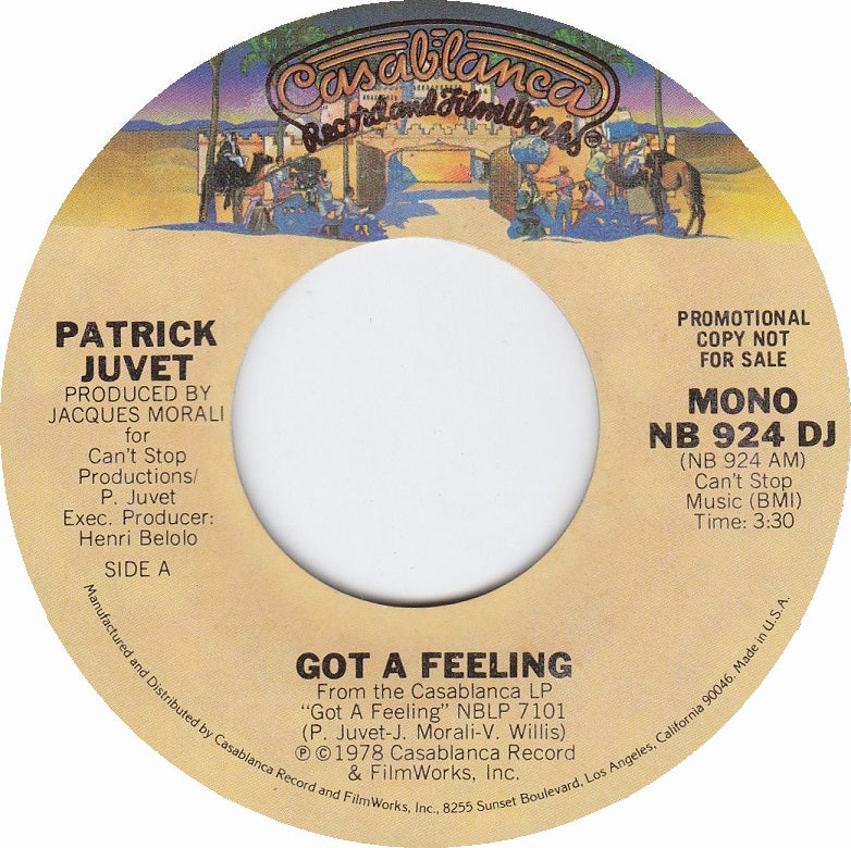 Patrick Juvet - Got A Feeling Vinyl Singles Vinyl (VG) <br> Hoes Generic