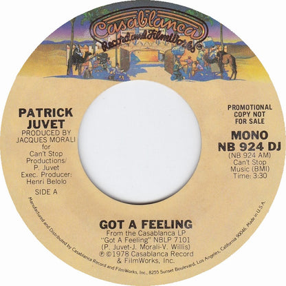 Patrick Juvet - Got A Feeling Vinyl Singles Vinyl (VG) <br> Hoes Generic