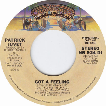 Patrick Juvet - Got A Feeling Vinyl Singles Vinyl (VG) <br> Hoes Generic