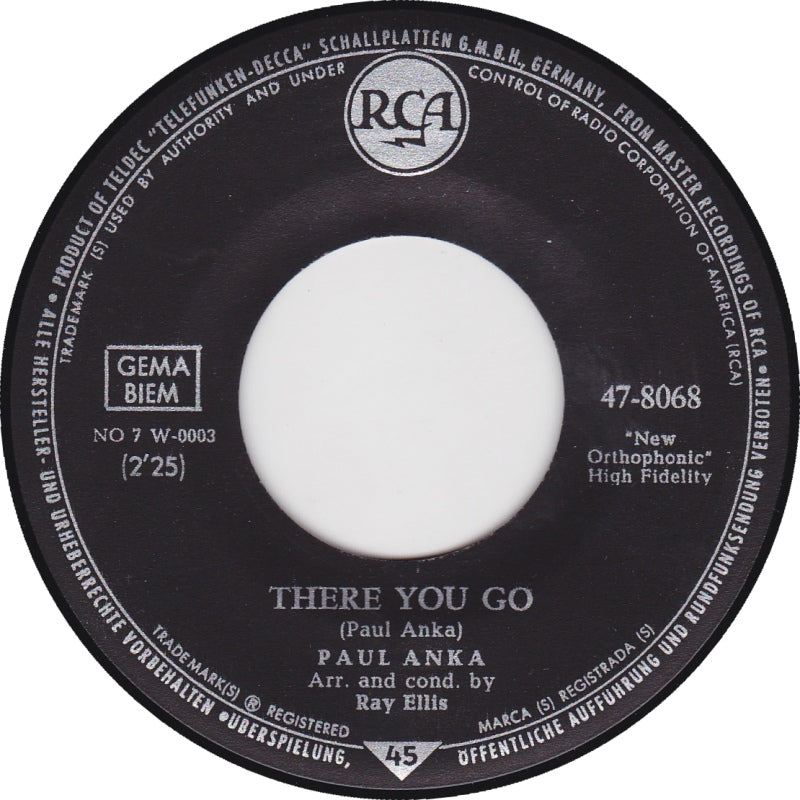 Paul Anka - Every Night Vinyl Singles Vinyl (VG) <br> Hoes Generic