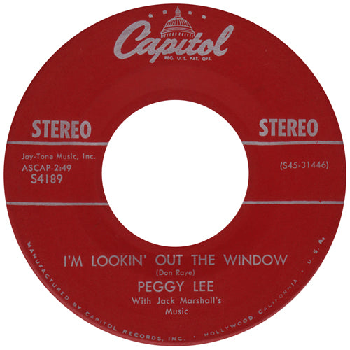 Peggy Lee - Hallelujah, I Love Him So Vinyl Singles Vinyl Very Good (VG) <br> Hoes Generic