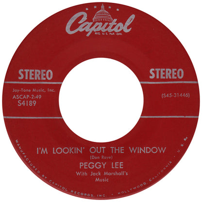 Peggy Lee - Hallelujah, I Love Him So Vinyl Singles Vinyl Very Good (VG) <br> Hoes Generic