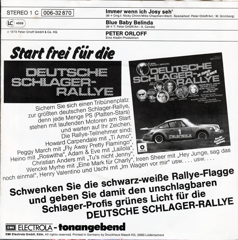 Peter Orloff - Immer Wenn Ich Josy Seh'