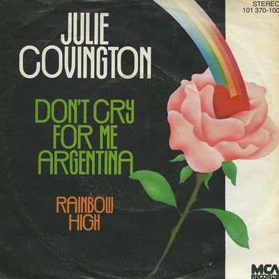 Julie Covington - Don't Cry For Me Argentina Vinyl Singles Vinyl Zeer Goed / Hoesje Goed "VINYLSINGLES.NL"